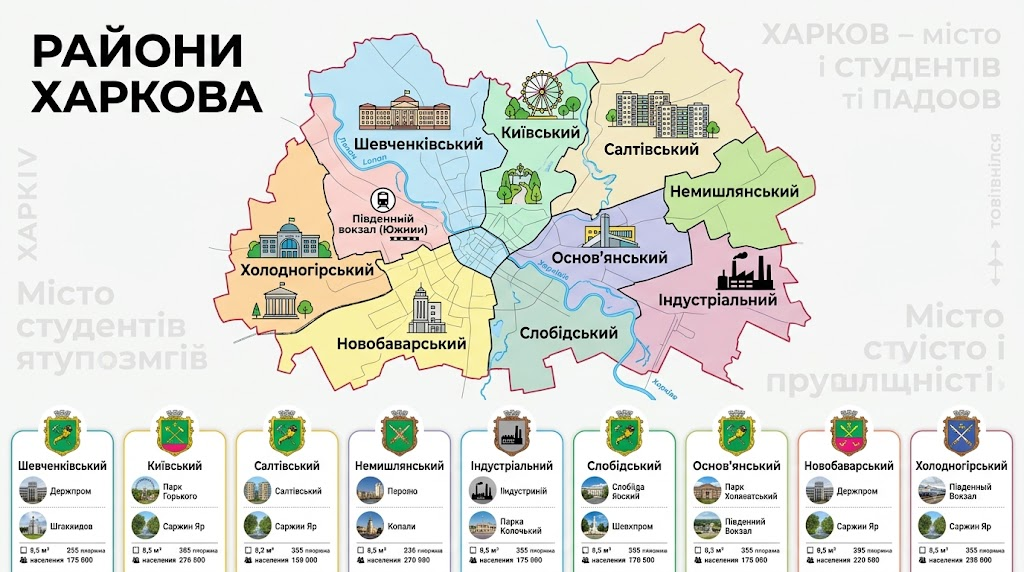 Райони Харкова: особливості та структура другого за величиною міста України